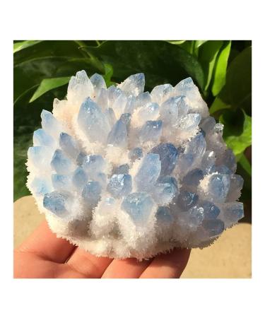 Natural Crystals Blue Quartz Freeform Reiki Stones Room Home Office Aquarium Decoration Accessories Gemstone Beautiful (Size : 350-400g) HOMEZHOU (Size : 350-400g)