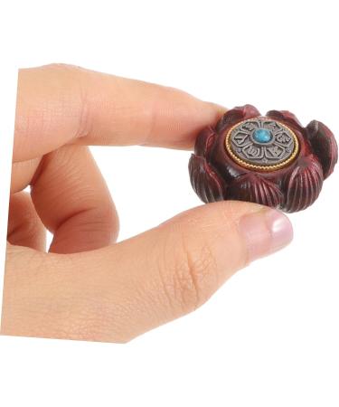 Ultechnovo Handmade Wooden Ball - Lotus Figure Desktop Decor | Miniature Carved Ornament for Home & Office | 3.2x2.7cm Solotus Charm - Buy Online on GoSupps.com