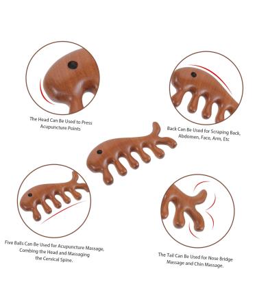 Healeved 5-St Fish-Shaped Ergonomic Massage Comb - Portable Acupuncture Tool for Head and Scalp - Ideal Wooden Comb for Women - Buy Online on GoSupps.com