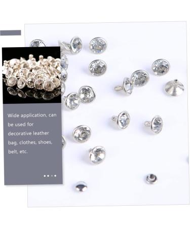 NUOBESTY 200 Sets Diamond Stud Rivets Silver Luggage Leather Studs DIY Accessories Leather Goods Clothing 1X1X1CM As Shown - Buy Online on GoSupps.com