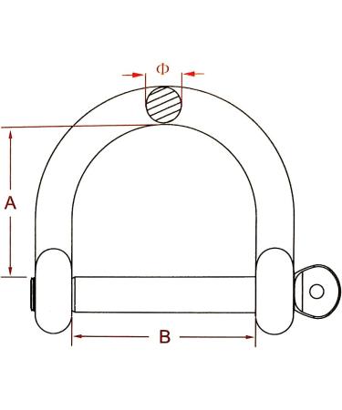 Stainless Steel 316 Wide D Shackle 3/8 (10mm) - Heavy Duty D Ring for Rigging and Lifting - Buy Online on GoSupps.com