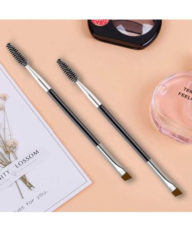 2 Pack Angled Eyebrow Brush - KINGMAS Professional Double-Ended Eye Brow Brush and Spoolie Brush (Black) - Buy Online on GoSupps.com