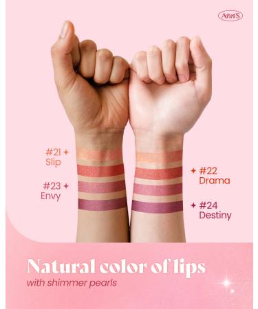 AMTS Tinted Lip Balm-Envy | Hydrating Glitter Lipstick for Dry Lips | Korean Beauty Moisture Lip Tint with Pearl Shimmer - Buy Online on GoSupps.com