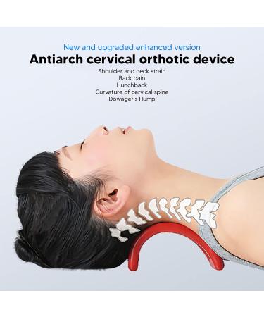 Weikeya Reverse Arch Neck Traction Device | Cervical Traction for Home | Correct Curvature & Posture | Adjustable Plastic Design (Red) - Buy Online on GoSupps.com