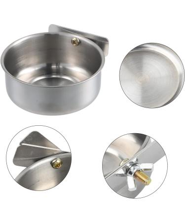 2 Pieces Bird Feeding Dish Cups Stainless Steel Parrot Food Water Bowls Animal Cage Water Food Bowl with Clamp Cage Hanging Food Bowl for Pet Dogs Parrots - Buy Online on GoSupps.com