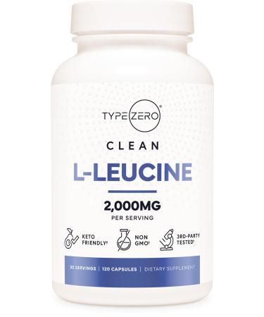 Type Zero L-Leucine Capsules (2000mg per Serving) 120 Capsules - 30 Servings