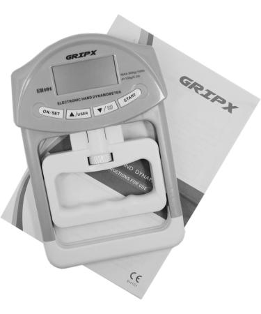 GRIPX Digital Hand Dynamometer | Electronic Grip Strength Meter - 198 lbs / 90 kg - Automatic Recording - High Precision Gray - Buy Online on GoSupps.com
