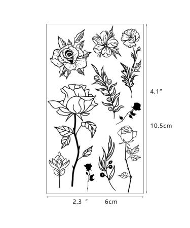 Black Tiny Temporary Tattoos - 20 Sheets Hands & Face Stickers for Men and Women - Flower, Moon, Snake Designs - Waterproof Body Art for Arm, Neck, Shoulder - Clavicle Tattoos - Buy Online on GoSupps.com