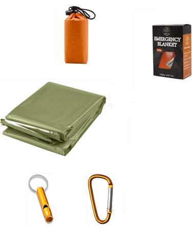 4 Pack Extra Large Emergency Blankets - Thermal Mylar Foil Space Blankets for Hiking & Survival - Green - Buy Online on GoSupps.com