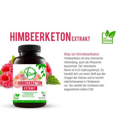 MeinVita Raspberry Ketone Extract 1350 mg - 100% Vegan Capsules High Dose 90 Pieces for Weight Loss & Metabolism Support - Buy Online on GoSupps.com