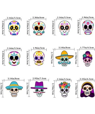 Sugar Skull Cupcake Topper Day of the Dead Cake Topper Mexican Fiesta Decoration(24 PCS) - Buy Online on GoSupps.com