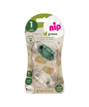 Buy Pack of 2 Cherry Green Natural Latex Pacifiers for 0-6 Months - Safe & Comfortable - Buy Online on GoSupps.com