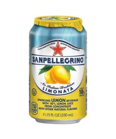 Sanpellegrino 43347 Sparkling Fruit Beverages, Limonata (Lemon), 11.15 Oz Can, 12/Carton