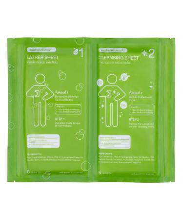 BRE Waterless Body Wipes - Deep Cleaning Adult Wash Cloths, Eliminate Dirt & Odors, Moisturizing Two-Step Formula, Fresh Scent - 12 Sheets (8x12 inches), Alcohol & Paraben Free - Buy Online on GoSupps.com