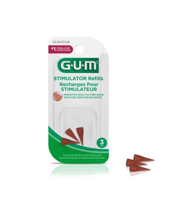 GUM - 601RQA Stimulator Rubber Tip Refills, 3 Count