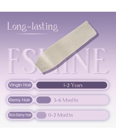 FSHINE Injected Tape Hair Extensions - 45cm White Blonde - 10 Pieces Raw Virgin Remy Straight Hair - Platinum Blonde Tape-In #1000 - 25g Genuine Hair Extensions - Buy Online on GoSupps.com