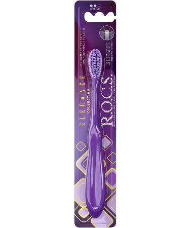 ROCS Toothbrush Elegance - Medium Firmness Comfortable Handle Colorful Design - International Shipping Available - Buy Online on GoSupps.com