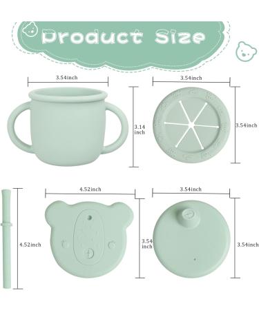 Ourobot 3 in 1 Silicone Baby Sippy Cups - Toddler Snack Cup with Handles | Multipurpose Training Cup for Babies - Buy Online on GoSupps.com