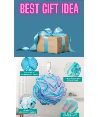 REFRESHKO Bath and Shower Puff Loofah bath Essentials (BLUE 4 * 75g BATH PUFF) BLUE 4*75g BATH PUFF - Buy Online on GoSupps.com