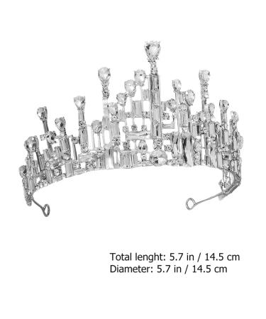 Buy Lurrose Ice Cream Cone Crown Tiaras - Rhinestone Silver Wedding Hair Accessories for Women - Buy Online on GoSupps.com