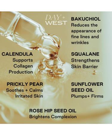 Day+West Quiet Force Face Oil | Hydrating Squalane & Jojoba Oil for Sensitive Skin | Nourishing Vitamin C & Bakuchiol | Shop Internationally - Buy Online on GoSupps.com