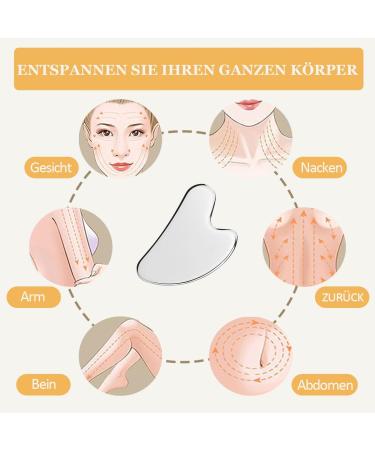 Bounabay Gua Sha Stainless Steel Heart Shape Massage Tool | Slimmer Face & Contouring | 8.5cm x 5.5cm | International Shipping - Buy Online on GoSupps.com