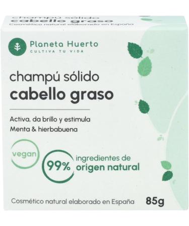  Planeta Huerto Planet Vegetable | Solid Shampoo for Anti-Fat Hair Mint & Herbal Hair 85g | 99% Naturally Derived Ingredients That Bring Shine To Your Hair | Sustainable Cosmetics Recycled Cardboard Packaging - Buy Online on GoSupps.com