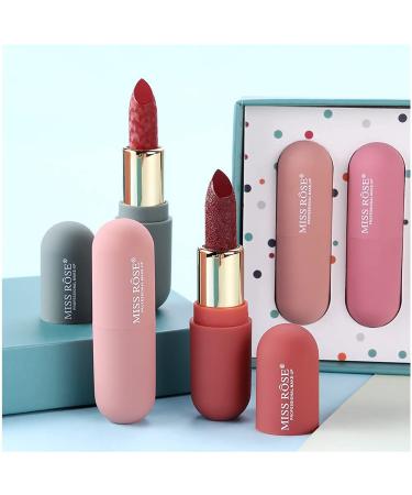 MISS ROSE M 6 Colors Matte Waterproof Lipstick Set - Long Lasting, Non-Stick Cup, Carved Design - Best Gift for Women (6pcs) - Buy Online on GoSupps.com