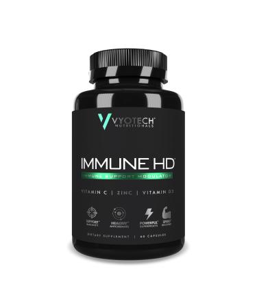 Vyotech Nutritionals Immune HD Support Supplement | Elderberry Echinacea Vitamin C D3 Zinc Turmeric & Superfruit Antioxidants | Immune Health & Wellness Formula | 60 Capsules