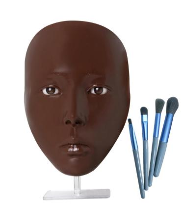 Silicone Makeup Practice Face for Beginners | Reusable Black Skin Training Board for Eyebrow Eyeliner & Foundation - Buy Online on GoSupps.com