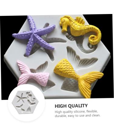 OUNONA 4 Pcs Mold Cookie Cutters Biscuit Mould Christmas Cake De para Gelatinas Christmas Party Supplies Cake Stencil Silicone Sweet Mould Silicone Sea Liquid Silicone Mermaid Silica Gel 9X7.5X0.8CMx2pcs Greyx2pcs - Buy Online on GoSupps.com