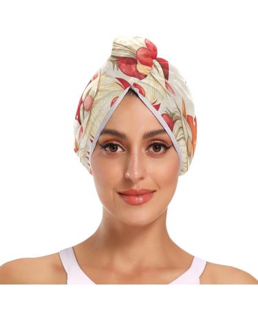 Valentine Hearts Dwarf Hair Towel 2 Pack Super Absorbent Hair Drying Towel Quick Dry Hair Turbans Head Towel with Button Twisty Wrap for Women Girls