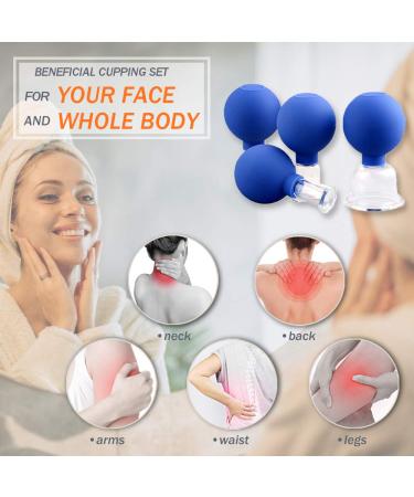 4 PCS Glass Facial Cupping Set | Silicone Vacuum Suction | Anti Cellulite & Anti Wrinkle Massage Therapy Kit | For Ageless Skin | Eyes, Face & Body - Buy Online on GoSupps.com