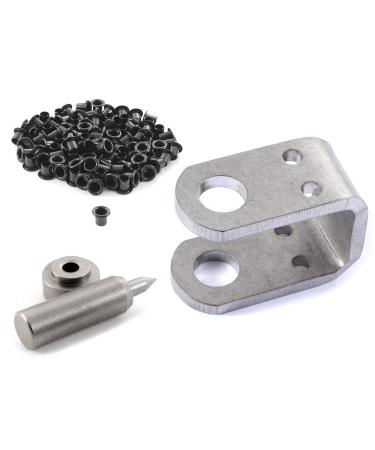 Eyelet Setting Tool & Eyelet Combo - (1)  #8 3-Piece Eyelet Setting Tool (1/4 Inch)  + (100) #8-9 Black Eyelets (1/4 Inch Diameter) - for Holster Making  Sewing  Tents  Banners  Sails  etc. (#8 Setting Tool) + (100)(8-9 Black Eyelets) - Buy Online on GoSupps.com