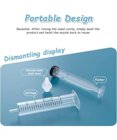 Nasal Shower Yutou 10ml Syringe - Safe Nose Cleaner for Newborns & Children | 4-Piece Set with Reusable Silicone Tip - International Shipping - Buy Online on GoSupps.com
