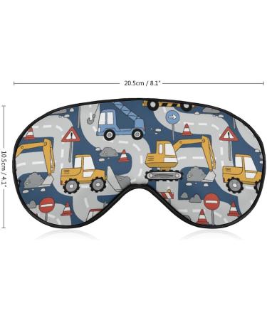 Drawn Construction Trucks Sleeping Mask | Soft Eye Mask with Adjustable Strap | Light-Blocking Blindfold for Men Women Boys & Girls - Buy Online on GoSupps.com