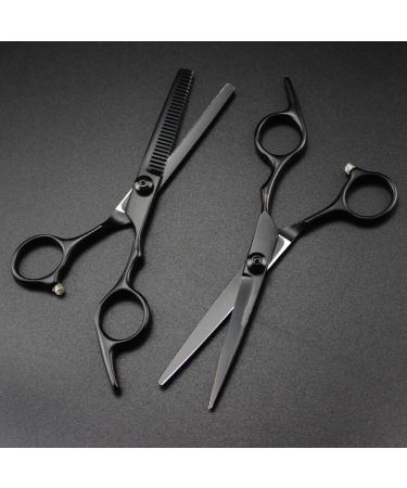 Hair Cutting Scissors 6 Inch Professional Japan Steel Black Screw Hair Cutting Scissors Haircut Thinning Barber Haircutting Shears Hairdressing Scissors Set - Buy Online on GoSupps.com