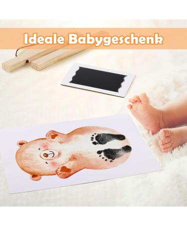 Togou2s Baby Footprint & Handprint Set - 2pcs Baby Stamp Cushion for Baby Shower Gift (0-6 Months) - Non-Contact Color Prints - Ideal Kinderzimmer Decoration - Buy Online on GoSupps.com