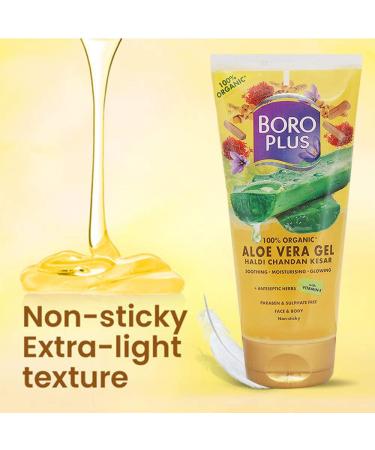 Boro Plus Aloe Vera Gel with Haldi Chandan & Kesar - 150ml | Hydrating Skincare for All Skin Types - Buy Online Internationally - Buy Online on GoSupps.com