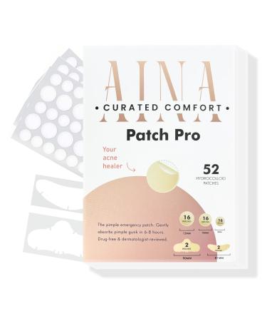 AINA Hydrocolloid Patches Pimple Patches for Face | Invisible Pimple Patches Acne Spot Dots Clear Natural Zit Patches | Cute Pimple Patches (48 Acne Dots+2 Chin Pimple Patches & 2 Nose Pimple Patch)