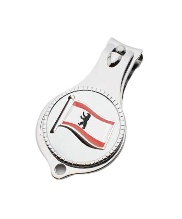 Flag of Berlin Germany Design Pocket Metal Nail Clipper Bottle Opener with Personalised Engraved Message Presented in a Velvet Pouch
