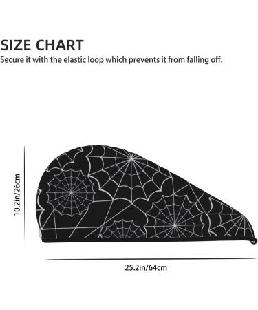 Spider Web Black Microfiber Hair Towel - Super Absorbent Coral Velvet Hair Wrap for Women - Quick Drying Cap for Long Curly & Thick Hair - Buy Online on GoSupps.com