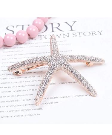 Handmade Clear Crystal Rhinestone Starfish Hair Clip - Beach Hair Accessories for Women - Buy Online on GoSupps.com