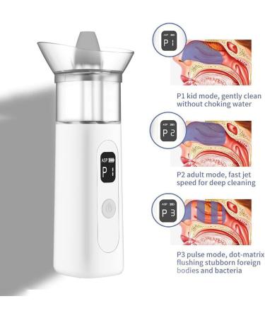 Neti Pot Sinus Rinse Bottle Portable Electric Nasal Irrigator Sinus Rinse Kit with 3 Modes 120S Intelligent Timing 15ml Water Tank Wastewater Auto-Recycling for Sinusitis Sneezing Allergic Rhin - Buy Online on GoSupps.com
