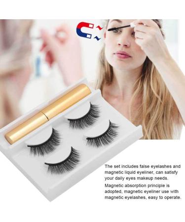 Magnetic Eyelashes Set 2 Pairs of Magnetic Eyelashes and 1 Magnetic Liquid Eyeliner Natural Look & Reusable Waterproof Lasting Eyelash Extension Tool (04) - Buy Online on GoSupps.com