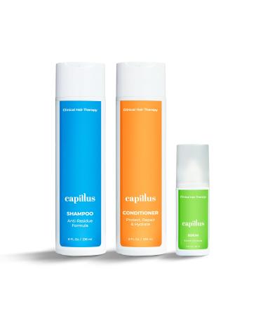 Capillus Synergy Kit Conditioner Shampoo & Enrich Serum Lock in Nutrients & Moisture while Promoting Healthy Hair Growth for Men & Women