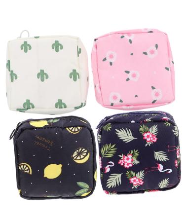 Anneome 4pcs Sanitary Napkin Storage Bag Coin Purses Travel Wallets Pouch Holder Wallet for Women Large Capacity Chapstick Containers Menstrual Pad Holder Portable Sanitary Napkin Bag Girl
