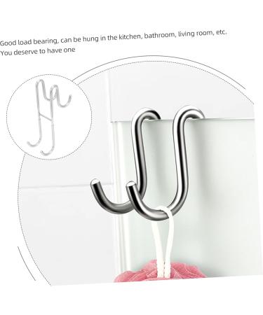 CATIEBYE Towel Hook Storage Hooks Towel Hanger for Bathroom Shower Door Hooks Clothes Hook Stainless Steel 18X10CM Silver - Buy Online on GoSupps.com