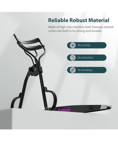 Kaasage Eyelash Curler no Pinching eyelids Classical Metal Makeup Curling Tool Contain 5 Silicone Refill Pads and Tweezers Naturally Curled for 5 Seconds Curls Lasting All Day - Buy Online on GoSupps.com