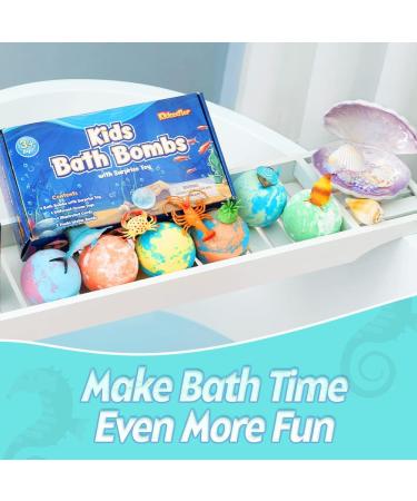 2023 Bath Bombs for Kids with Surprise Toys - Handmade Fizzies with Funny Ocean Toys - Natural & Organic Bath Balls Kit for Girls & Boys - Buy Online on GoSupps.com